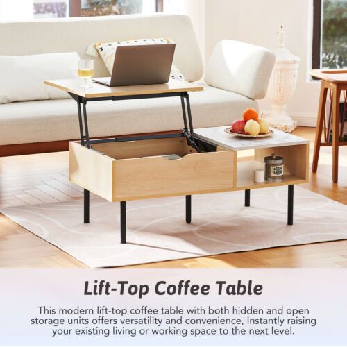 Lift Top Coffee Table With Hidden Storage And Side Drawer For Living Room  Office | Ebay In Lift Top Storage Coffee Tables (View 15 of 15)
