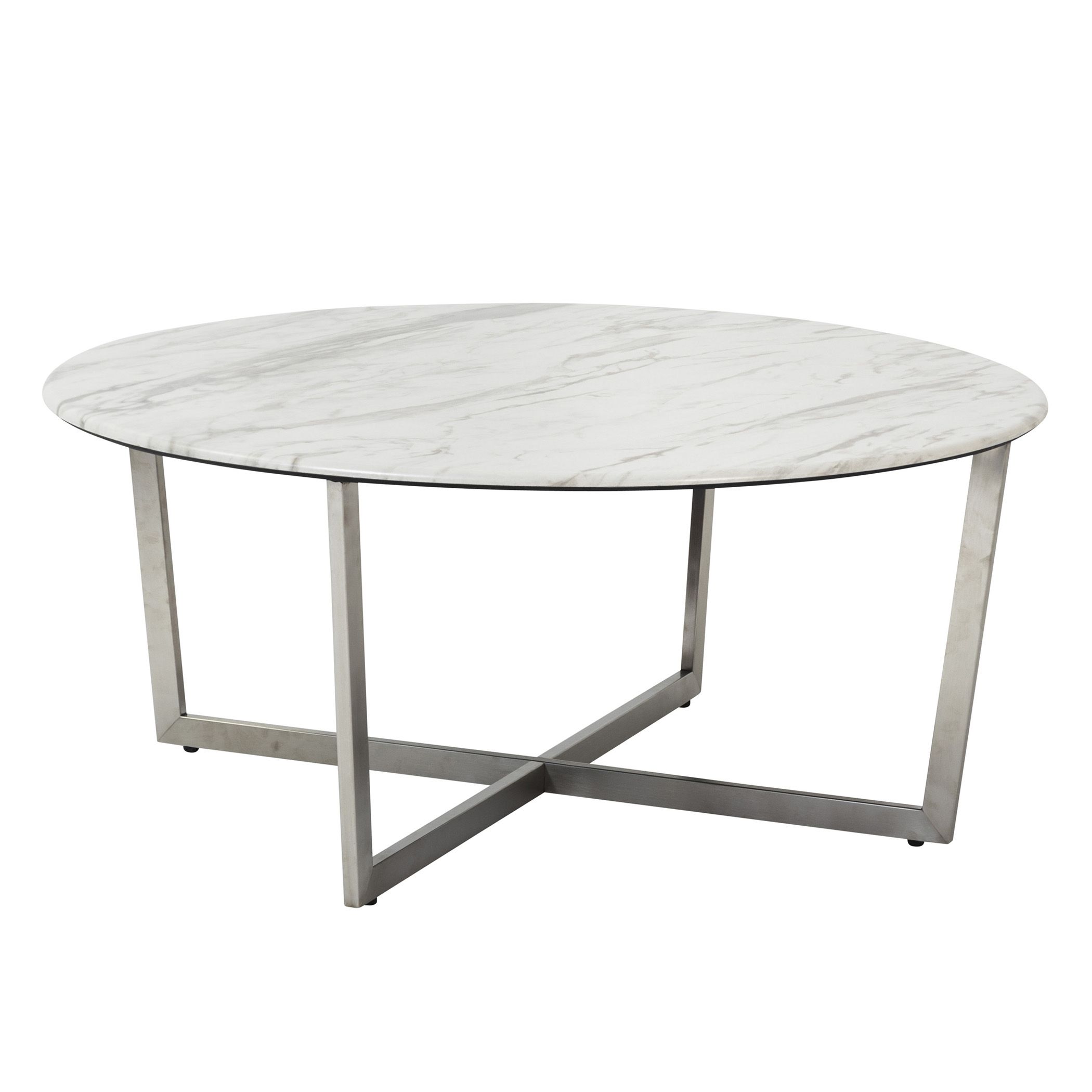 Llona 36" Round Coffee Table – Euro Style Regarding Marble Melamine Coffee Tables (View 7 of 15)