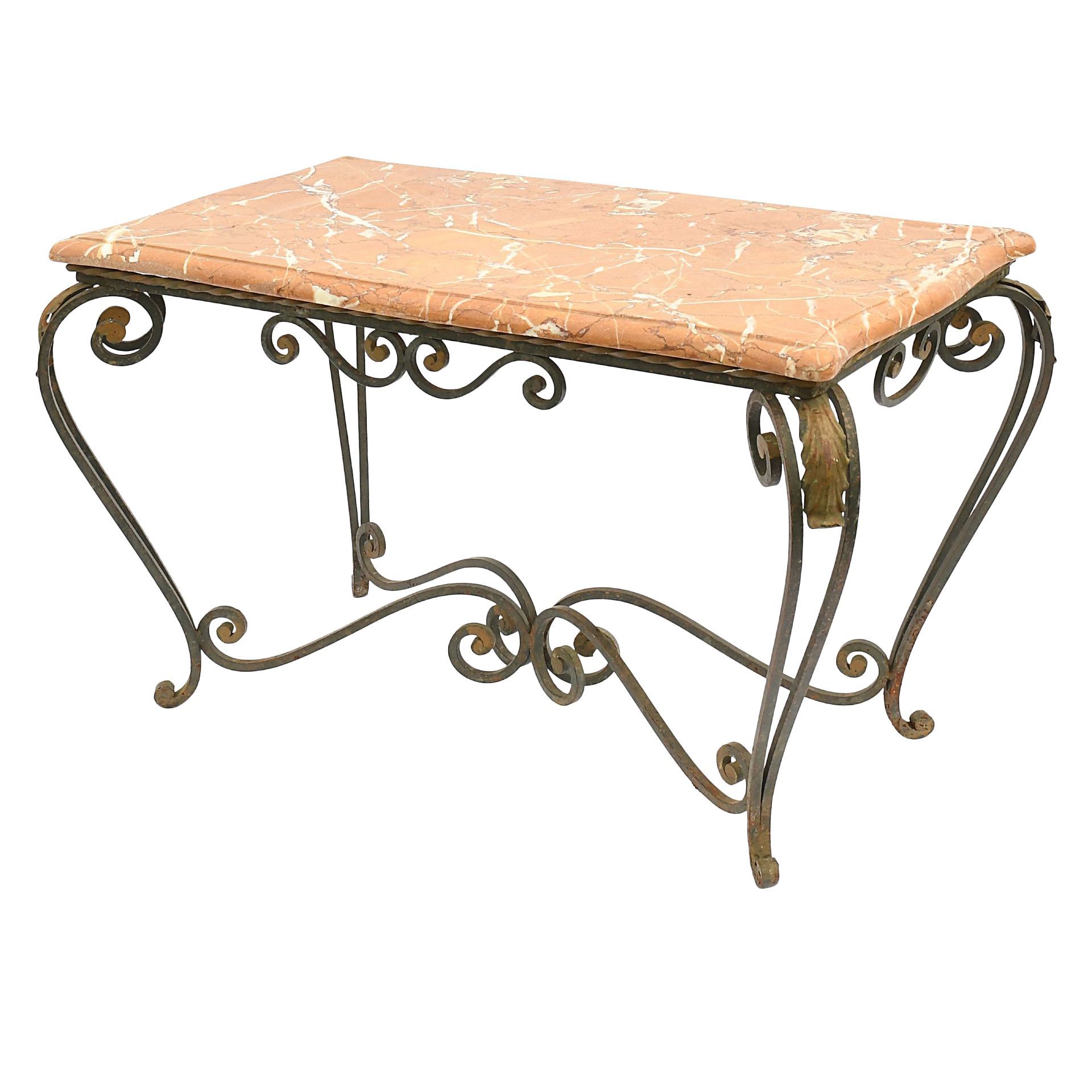 Louis Xv Style Wrought Iron Coffee Table – Coffee Tables | Antikeo Within Iron Coffee Tables (View 4 of 15)