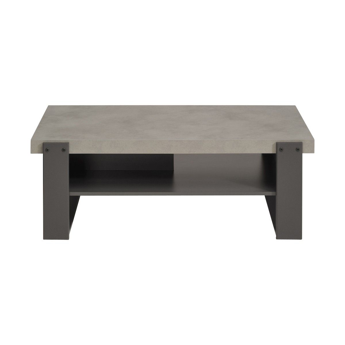 Low Industrial Eleanor Wooden Table (clear, Gray Shade Concrete) – Amp  Story 5843 Pertaining To Industrial Faux Wood Coffee Tables (View 5 of 15)