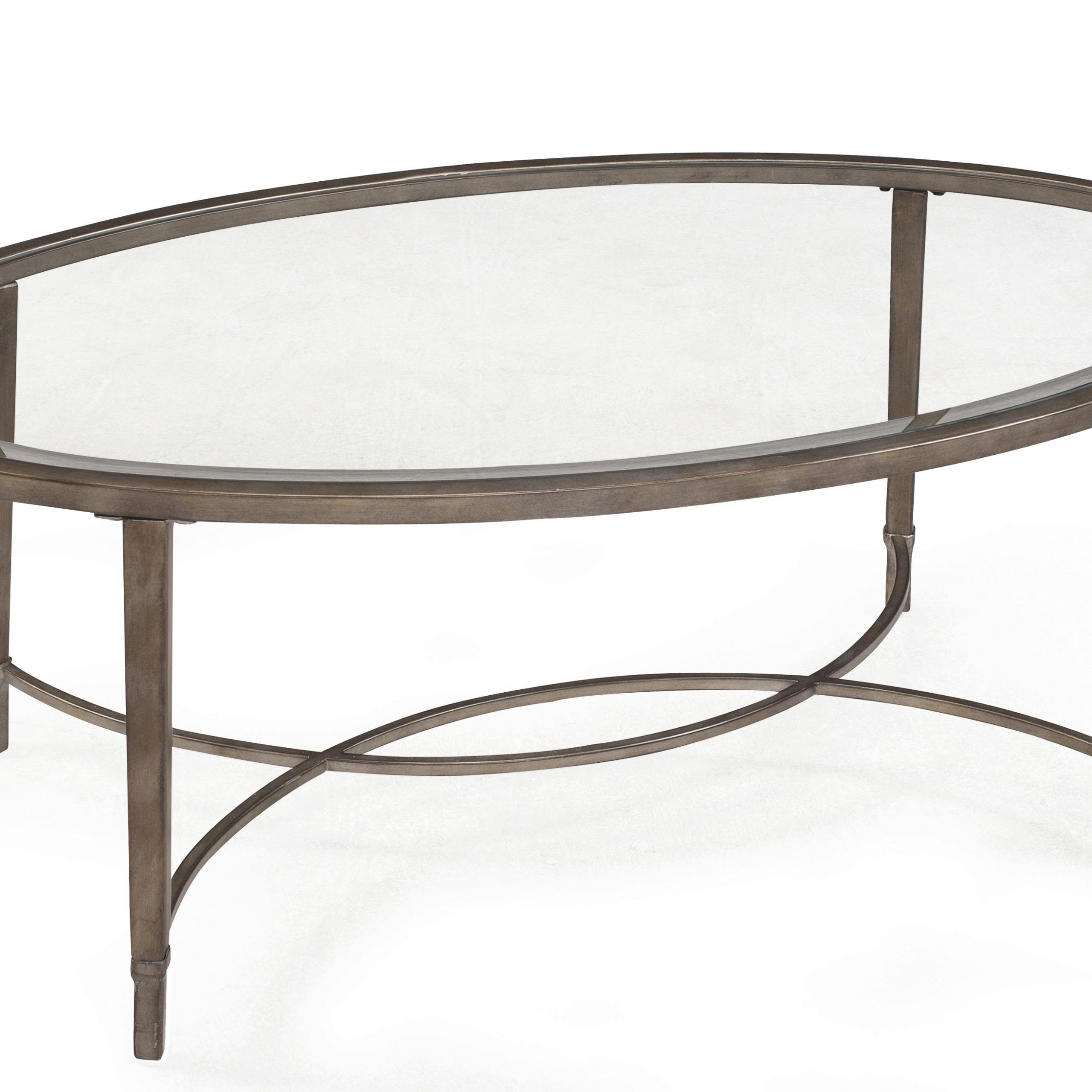 Magnussen Home Copia Metal And Glass Oval Cocktail Table | Wayside Furniture  & Mattress | Cocktail Or Coffee Table Inside Glass Oval Coffee Tables (View 10 of 15)