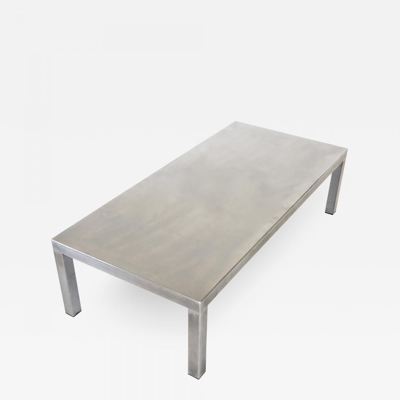 Maria Pergay – Maria Pergay Created With Marina Varenne Brushed Stainless  Steel Coffee Table With Brushed Stainless Steel Coffee Tables (View 2 of 15)