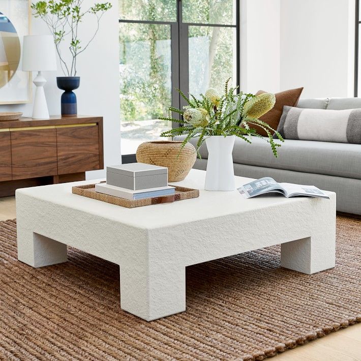 Matte White Square Coffee Table | Williams Sonoma For Matte Coffee Tables (View 3 of 15)