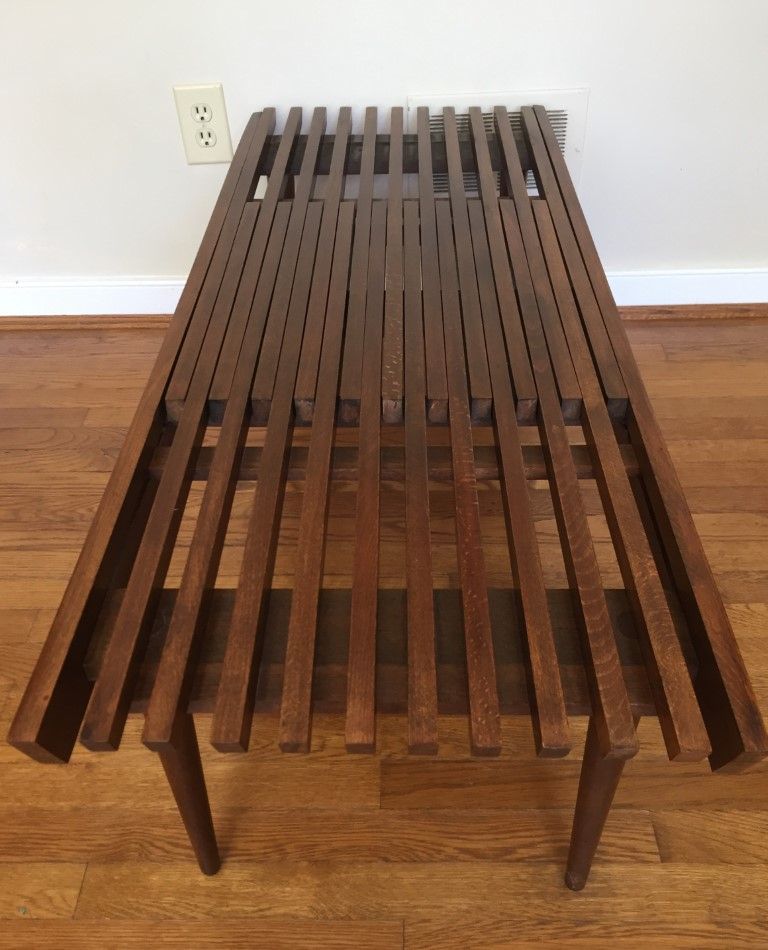 Mcm Expandable Wood Slat Coffee Table – Epoch For Slat Coffee Tables (View 8 of 15)