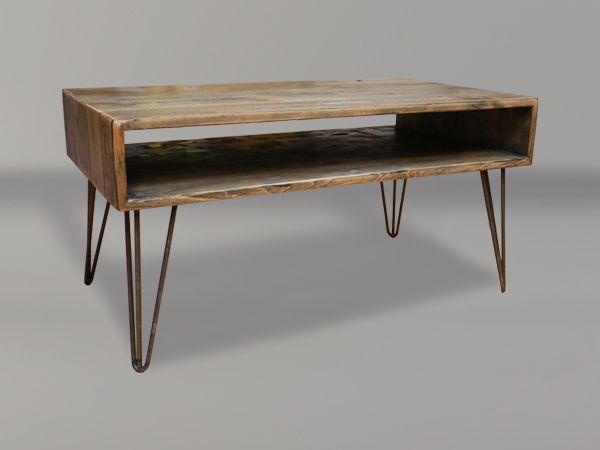 Melrose Open Shelf Coffee Table With Hairpin Legs – Appleton Furniture  Design Center // In Open Shelf Coffee Tables (View 3 of 15)