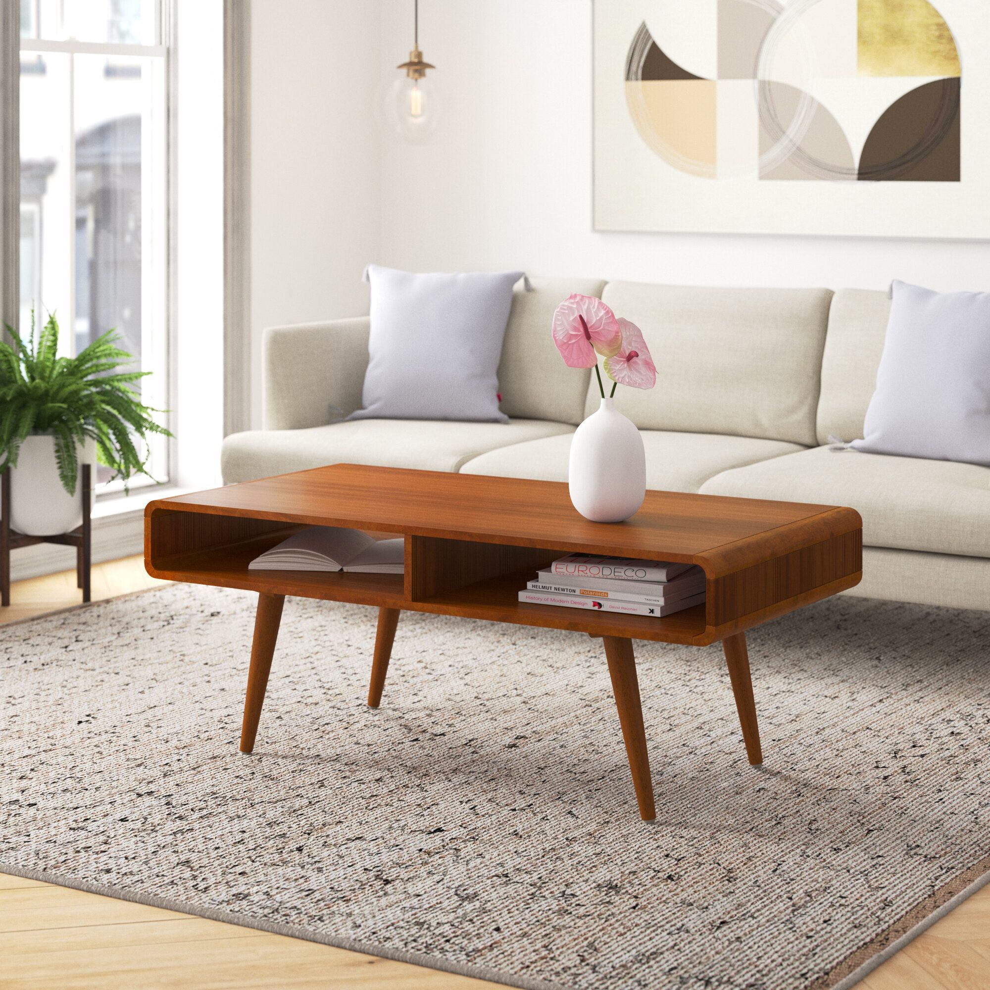Mercury Row® Mccurley Coffee Table With Storage & Reviews | Wayfair Intended For Mid Century Coffee Tables (View 14 of 15)