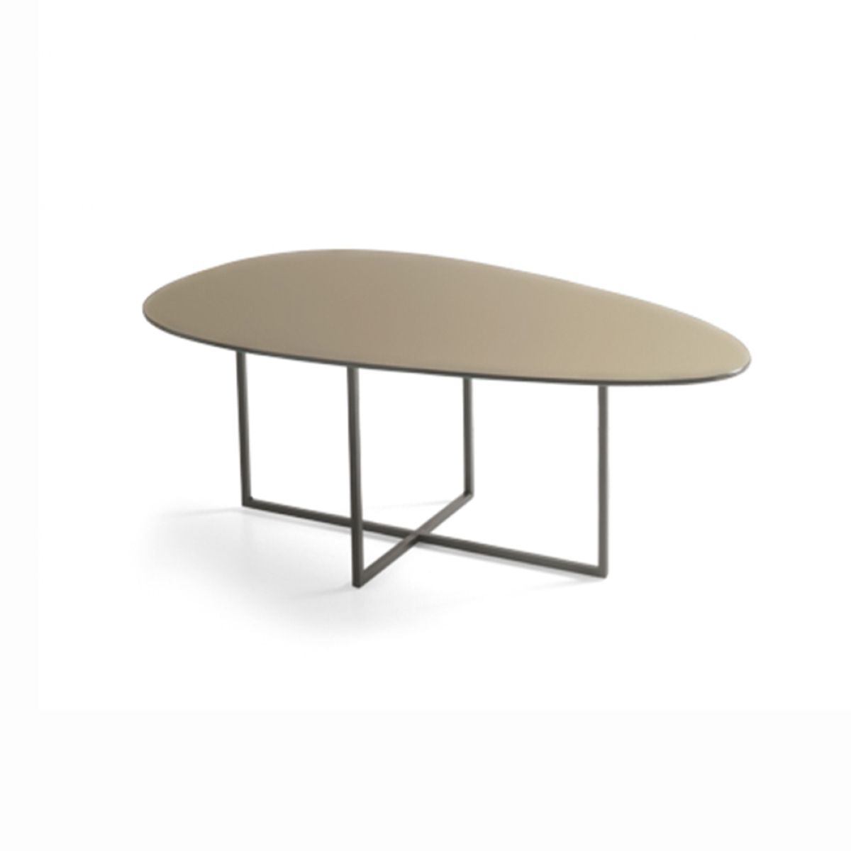 Metal Coffee Table With Bronze Glass Top And Black Base Ginni 90 Intended For Glass Topped Coffee Tables (View 14 of 15)