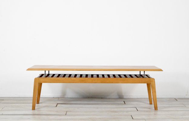 Mid Century Danish Walnut Slatted Coffee Table With Floating Top For Sale  At Pamono Within Slat Coffee Tables (View 13 of 15)