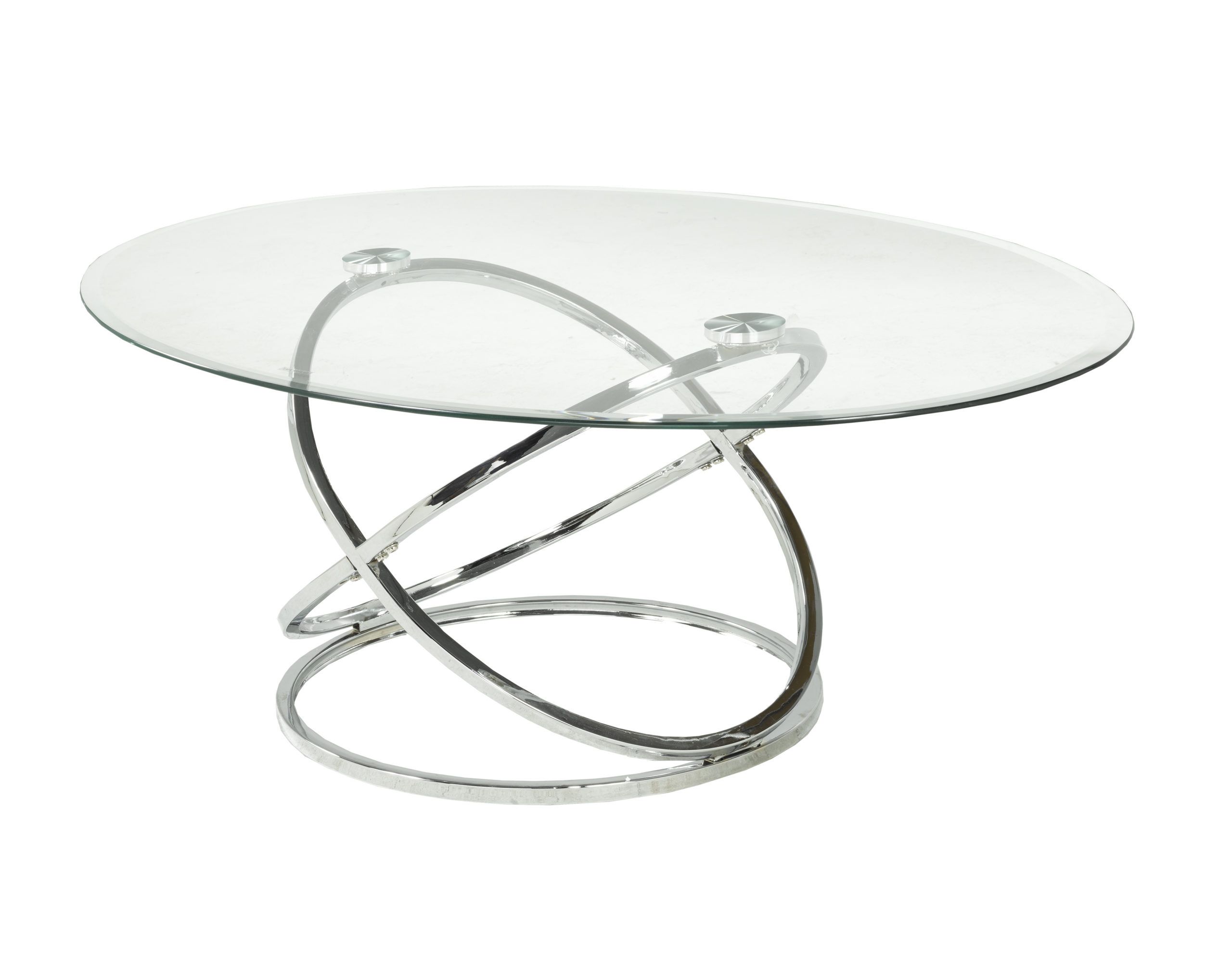 Modern Oval Glass And Chrome Occasional Tables – Arrow Furniture Intended For Glass Oval Coffee Tables (View 8 of 15)