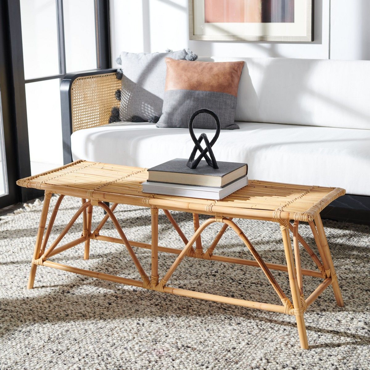 Montgomery Rattan Coffee Table – Painted Fox Home Within Rattan Coffee Tables (View 13 of 15)