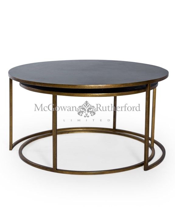 Nest Of 2 Antique Gold/bronze Metal Coffee Tables Inside Bronze Metal Coffee Tables (View 11 of 15)
