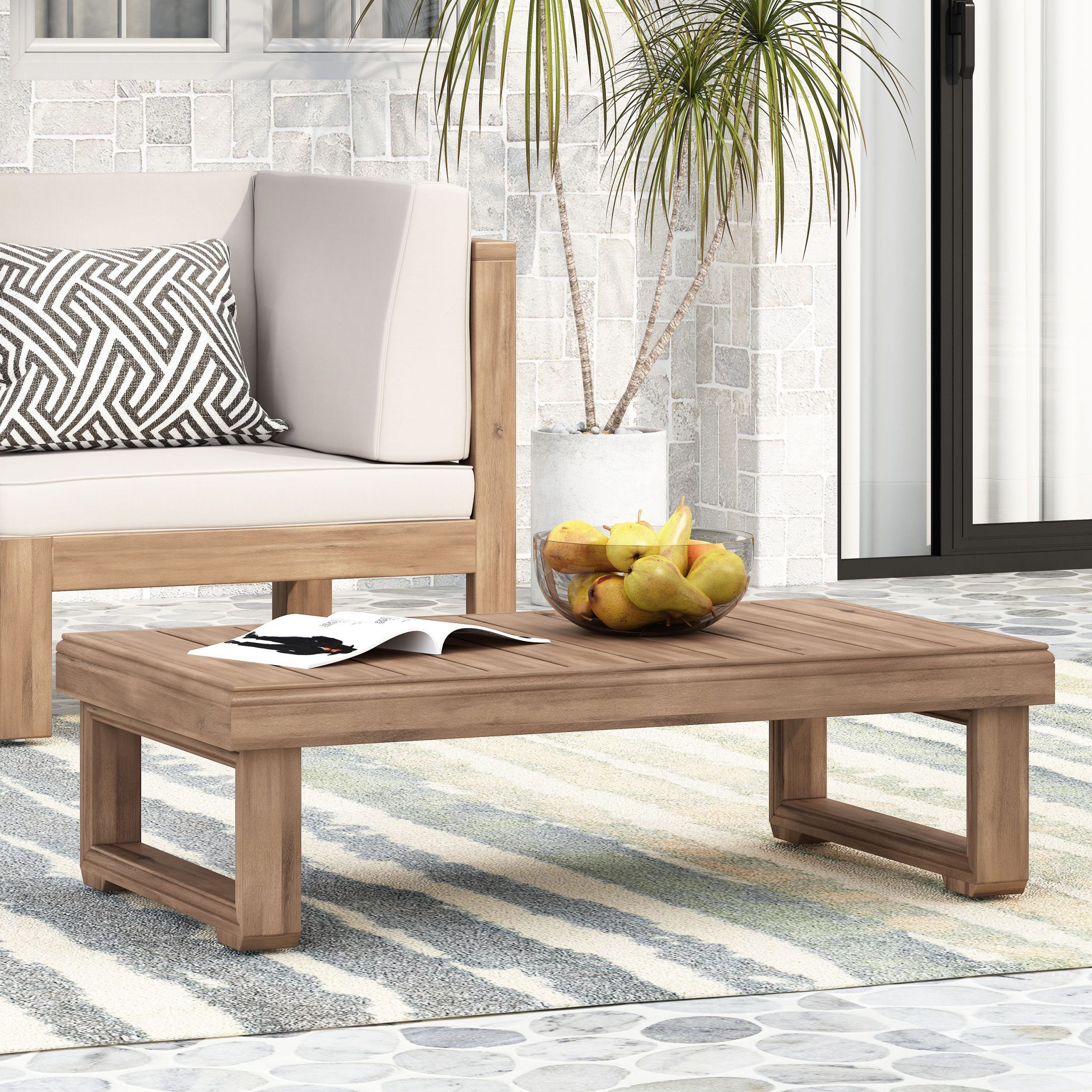 Nfusion Acacia Solid Wood Coffee Table | Wayfair With Regard To Solid Acacia Wood Coffee Tables (View 6 of 15)