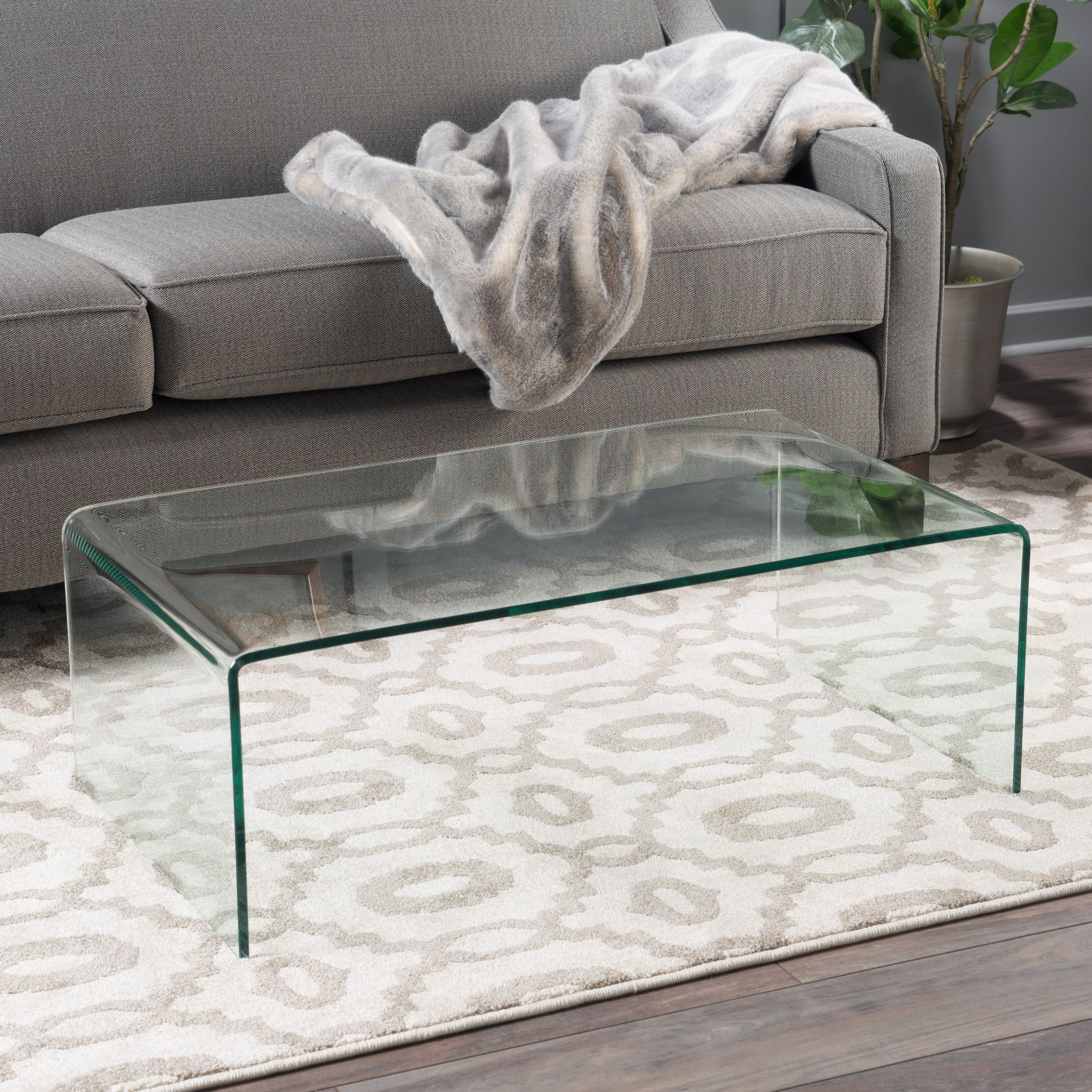 Noble House Roman Tempered Glass Coffee Table, Clear – Walmart With Regard To Tempered Glass Coffee Tables (View 11 of 15)