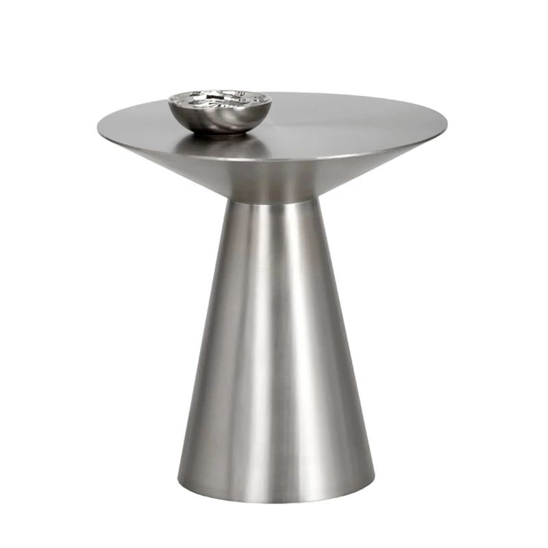 Nordic Modern Stainless Steel Titanium Brushed Small Coffee Table Small  Apartment Sofa Light Luxury Corner Side Table – Coffee Tables – Aliexpress Within Brushed Stainless Steel Coffee Tables (View 11 of 15)