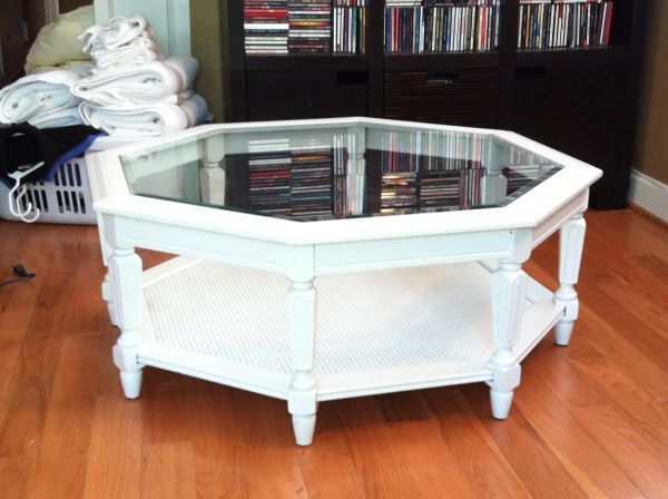 Octagon Wood/glass Coffee Table – $60 (cwe) | Wood Glass, Flipping Furniture,  Coffee Table Refinish With Regard To Octagon Glass Top Coffee Tables (View 12 of 15)