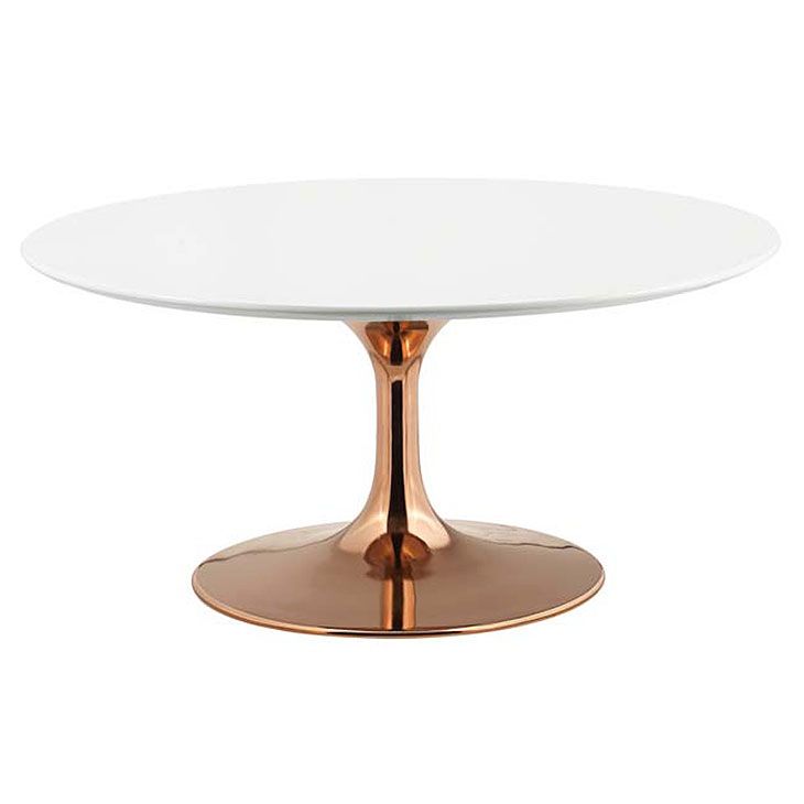 Odyssey 36" Round Modern Rose Gold Coffee Table | Eurway Intended For Rose Gold Coffee Tables (View 14 of 15)