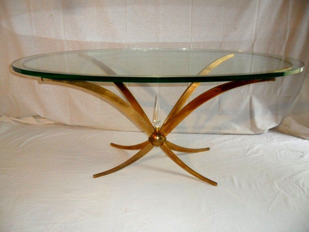 Oval Coffee Table Attributed To André Arbus – Low Table Throughout Glass Oval Coffee Tables (View 11 of 15)