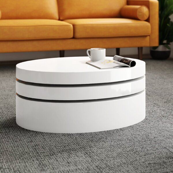 Oval Mod Rotating Coffee Table | Wayfair In Oval Mod Rotating Coffee Tables (View 1 of 15)