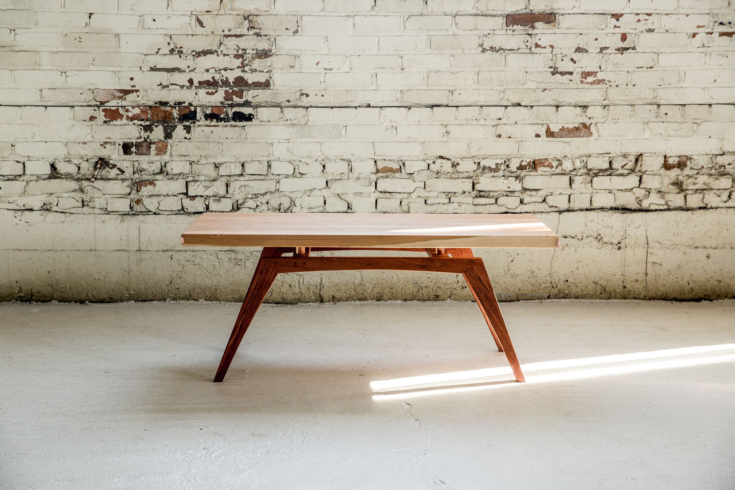Peyla Coffee Table With Solid Wood & Copper — Stockton Heritage Throughout Mid Century Coffee Tables (View 12 of 15)