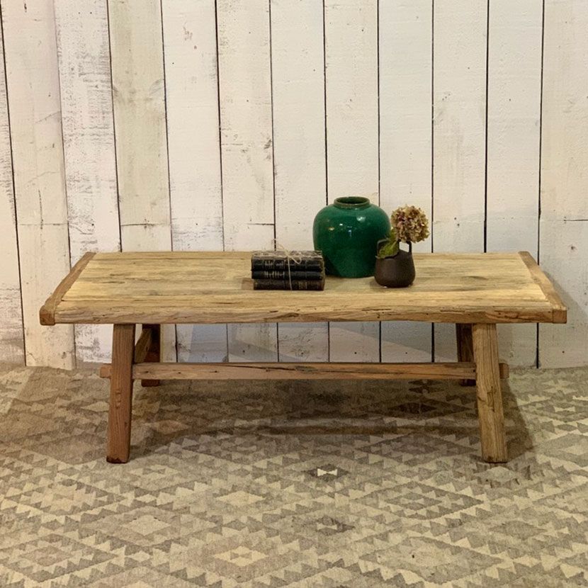 Reclaimed Elm Timber Coffee Table |joy – Home Barn Vintage Within Reclaimed Elm Wood Coffee Tables (View 6 of 15)