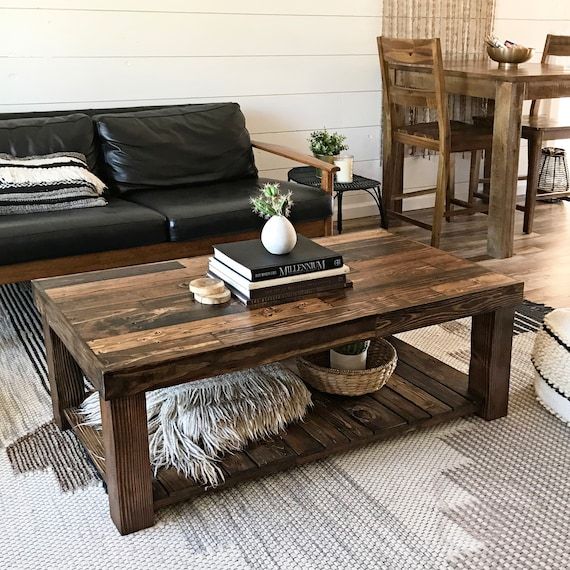 Reclaimed Wood Square Coffee Table Living Room Square Accent – Etsy For Wood Accent Coffee Tables (View 6 of 15)