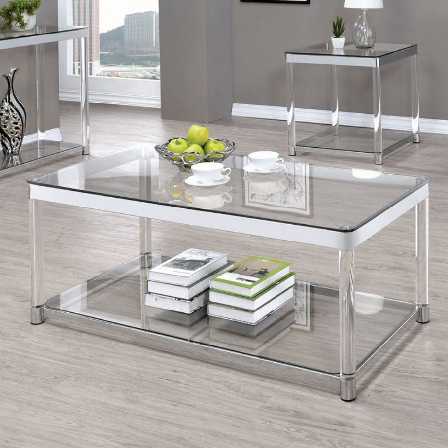 Rectangular Glass Top Coffee Table Regarding Smooth Top Coffee Tables (View 9 of 15)
