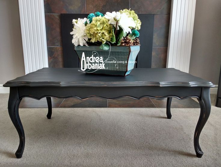 Repainted Vintage Matte Black Coffee Table Painted With Lamp Black Milk  Paintgeneral Finishes (View 9 of 15)