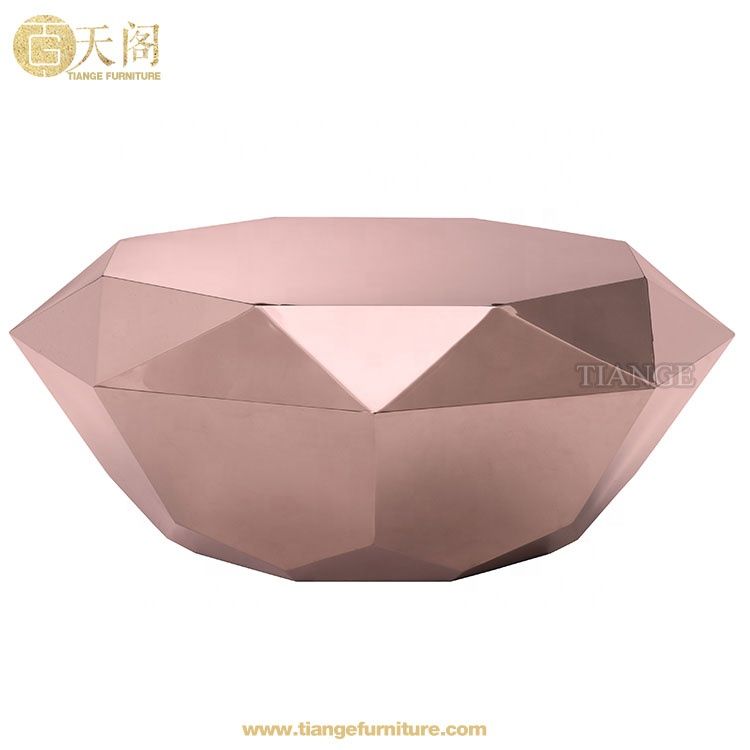 Rose Gold Stainless Steel Diamond Shaped Gem Coffee Table  Alibaba Inside Diamond Shape Coffee Tables (View 5 of 15)