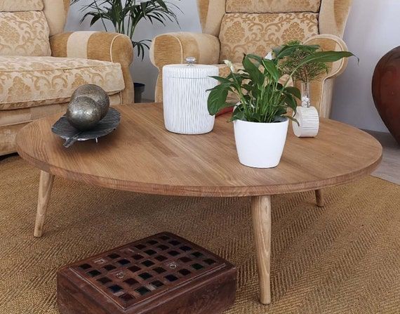 Round Coffee Table / Rustic Coffee Table / Side Table / Rustic – Etsy Sweden Pertaining To Rustic Round Coffee Tables (View 7 of 15)