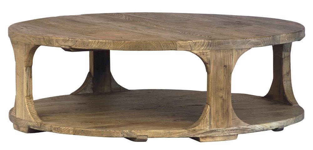 Round Wood Coffee Table With Regard To Reclaimed Elm Wood Coffee Tables (View 12 of 15)