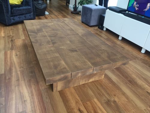 Rustic Chunky Plank Coffee Table – Living Room | Coffee Tables & Lamp Tables Inside Plank Coffee Tables (View 11 of 15)