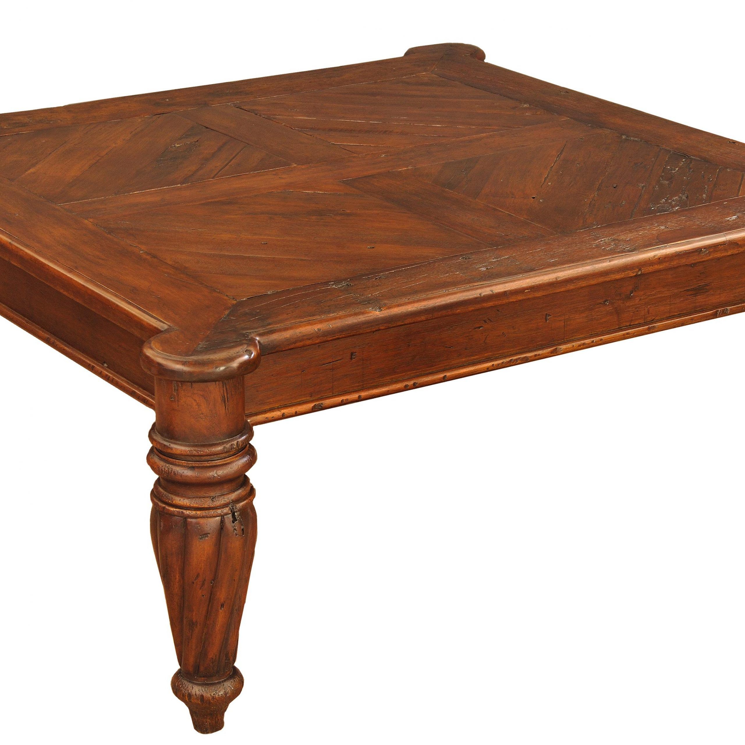 Sarreid Ltd Occasional Tables Chanterac Square Antique Fruitwood Coffee  Table | Jacksonville Furniture Mart | Cocktail Or Coffee Table Within Reclaimed Fruitwood Coffee Tables (View 15 of 15)