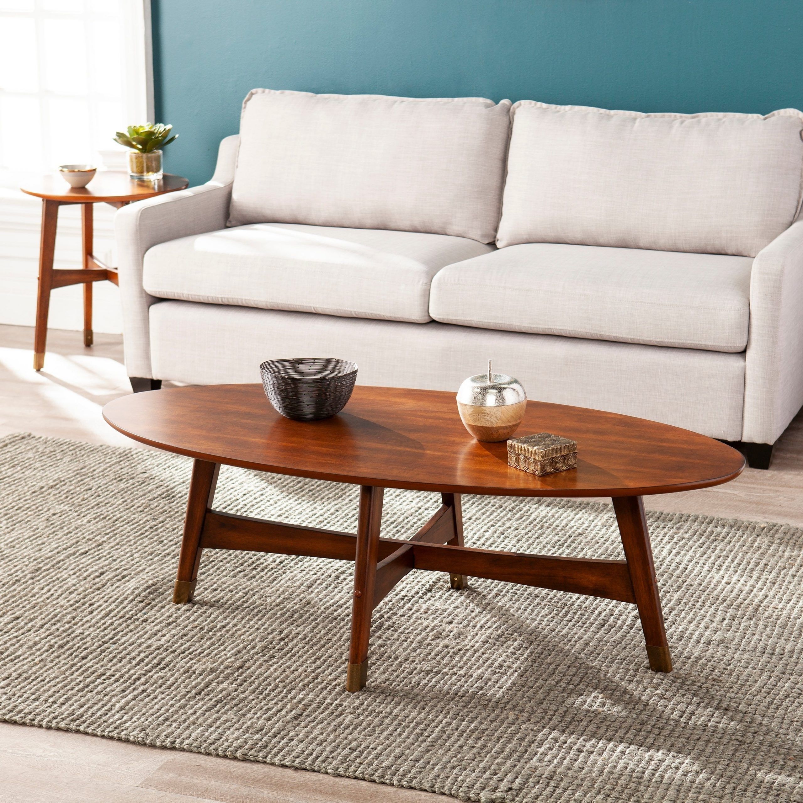 Sei Furniture Ale Oval Mid Century Modern Coffee Table – Overstock –  22700516 Pertaining To Mid Century Coffee Tables (View 11 of 15)