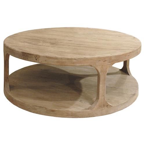 Sian Pine Wood Rustic Round Coffee Table Intended For Rustic Round Coffee Tables (View 8 of 15)