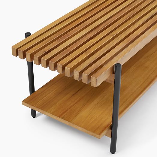 Slatted Wood Coffee Table (48") Inside Slat Coffee Tables (View 6 of 15)