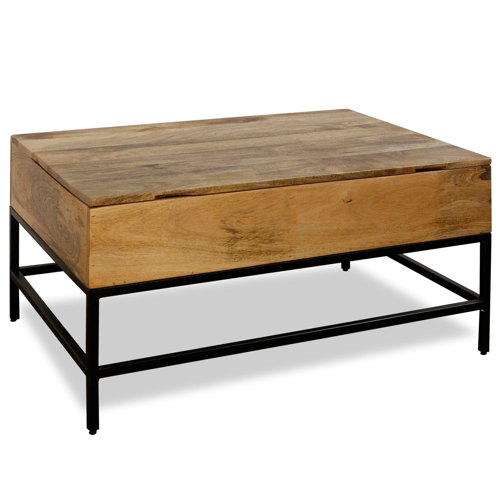 Solid Mango Wood Split Lift Top Storage Coffee Table In A Light Natural  Stainstylecraft – Broadway Furniture For Natural Stained Wood Coffee Tables (View 10 of 15)