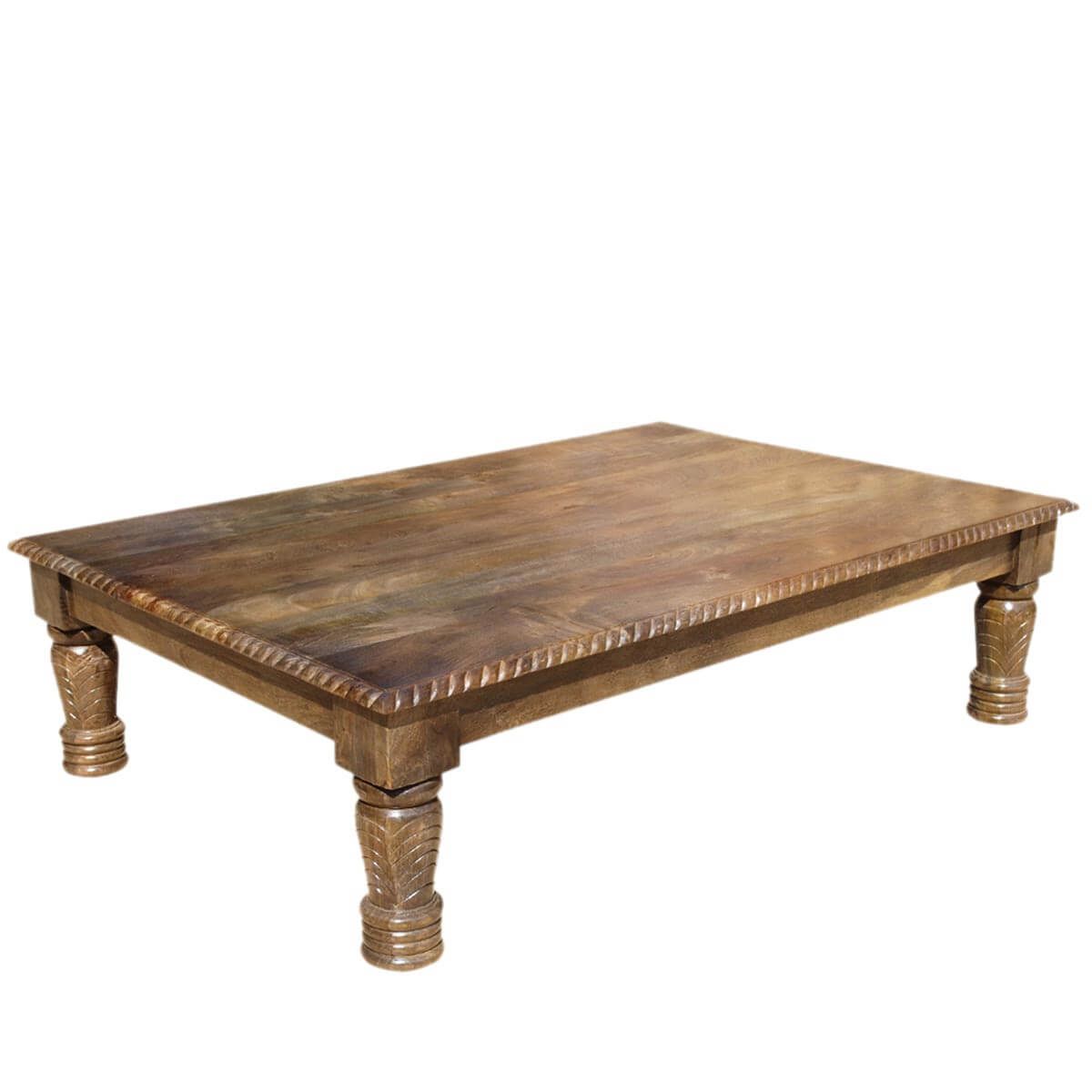 Solid Wood Hand Carved Transitional Lincoln Coffee Table Inside Wooden Hand Carved Coffee Tables (View 2 of 15)
