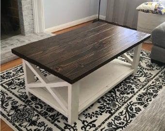 Stepstep Farmhouse Coffee Table Plans Instant Download – Etsy Intended For Farmhouse Style Coffee Tables (View 14 of 15)