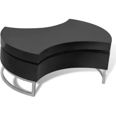 Table Basse À Forme Réglable Noir Brillant Vidaxl – Noir Intended For Shape Adjustable Coffee Tables (View 1 of 15)