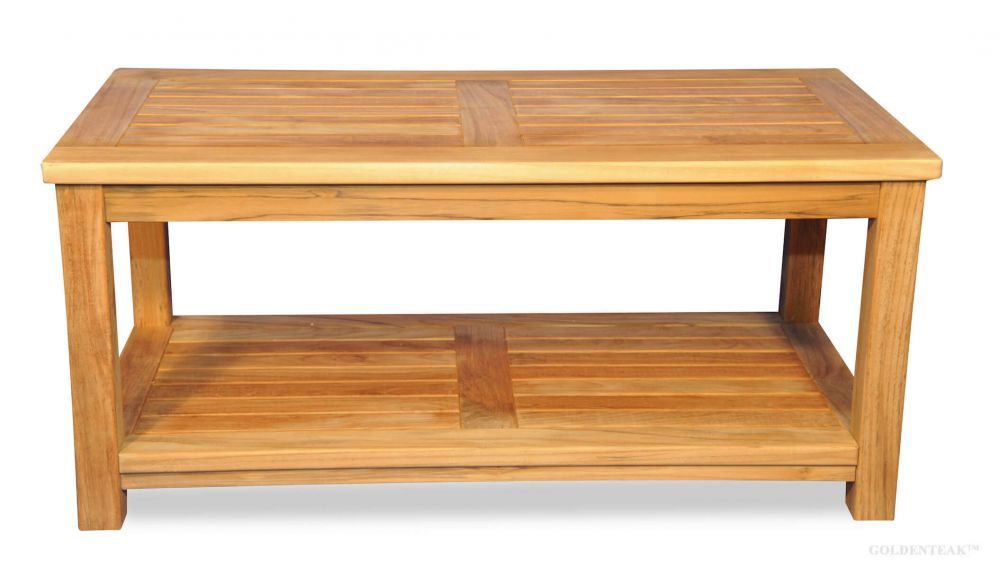 Teak Large Coffee Table With Shelf | Teak Outdoor Occasional Tables With Teak Coffee Tables (View 15 of 15)