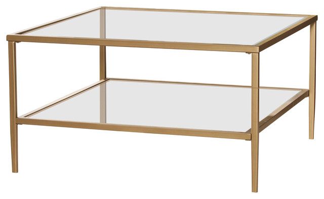Tipton Square Metal/glass Open Shelf Cocktail Table – Contemporary – Coffee  Tables  Sei Furniture | Houzz Intended For Glass Open Shelf Coffee Tables (View 1 of 15)