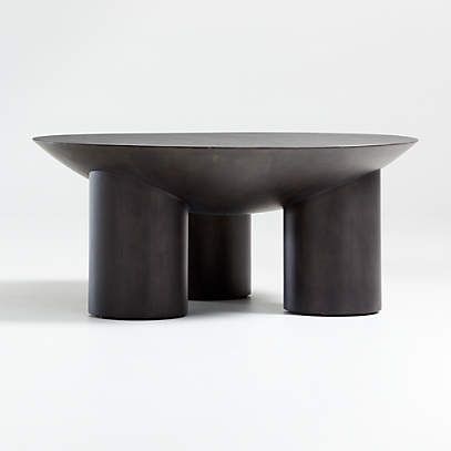 Tom Charcoal Three Legged Coffee Tableleanne Ford + Reviews | Crate &  Barrel For 3 Leg Coffee Tables (View 13 of 15)