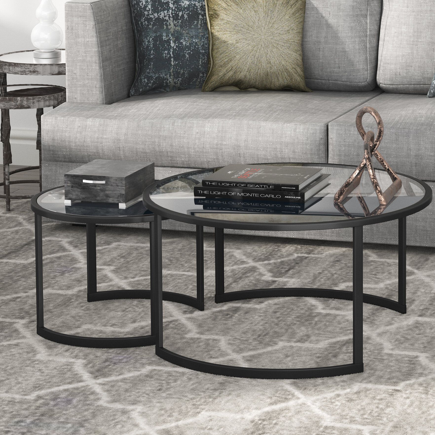 Two Tier Glass Coffee Table – Visualhunt Intended For 2 Piece Coffee Tables (View 15 of 15)