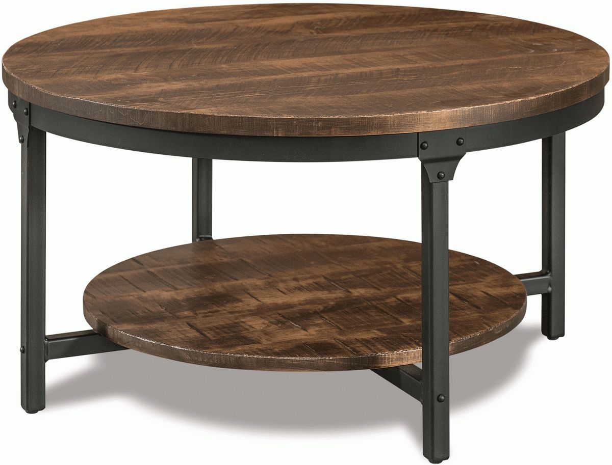 Up To 33% Off Houston 38" Round Rustic Coffee Table In Brown Maple – Amish  Outlet Store Inside Rustic Round Coffee Tables (View 4 of 15)