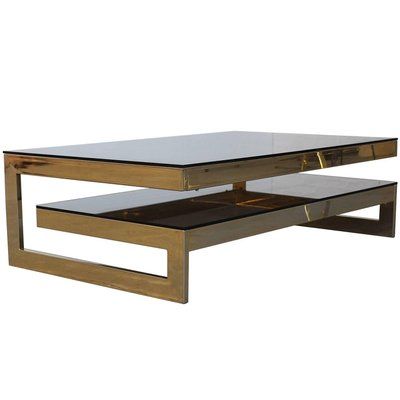 Vintage Two Tier Coffee Table From Belgo Chrom For Sale At Pamono Pertaining To 2 Tier Metal Coffee Tables (View 15 of 15)