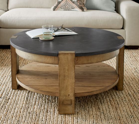 Westbrook 38" Round Coffee Table | Pottery Barn Within Rustic Round Coffee Tables (View 6 of 15)