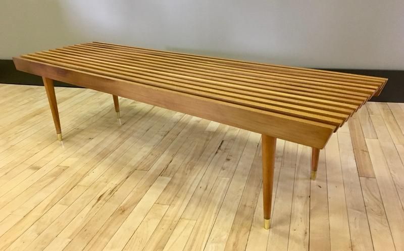 Wood Slat Coffee Table Bench – Danish Modern – Sweet Modern – Vintage  Midcentury Occasional Tables – Sweet Modern, Akron, Oh With Slat Coffee Tables (View 15 of 15)
