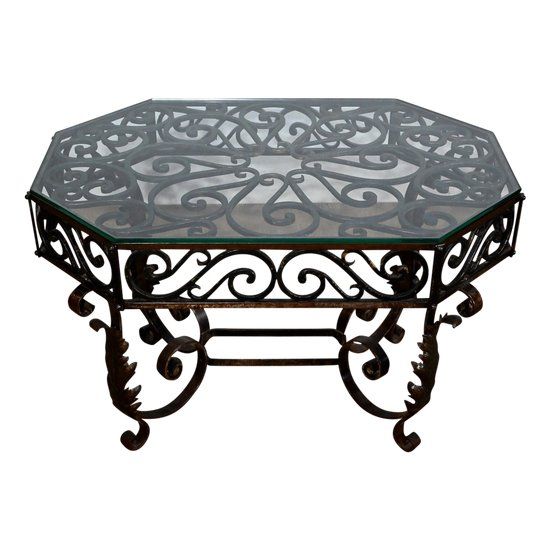 Wrought Iron Coffee Table – 1930 – Coffee Tables | Antikeo Intended For Iron Coffee Tables (View 3 of 15)