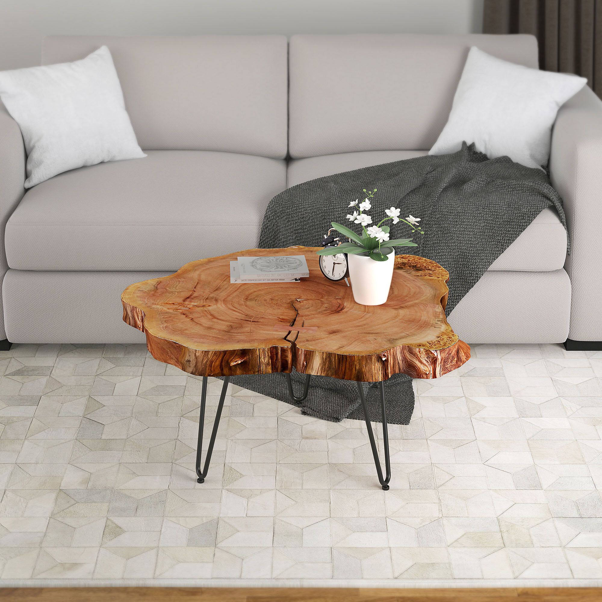 Wrought Studio Etchison Acacia Wood Coffee Table & Reviews | Wayfair With Regard To Acacia Wood Coffee Tables (View 13 of 15)