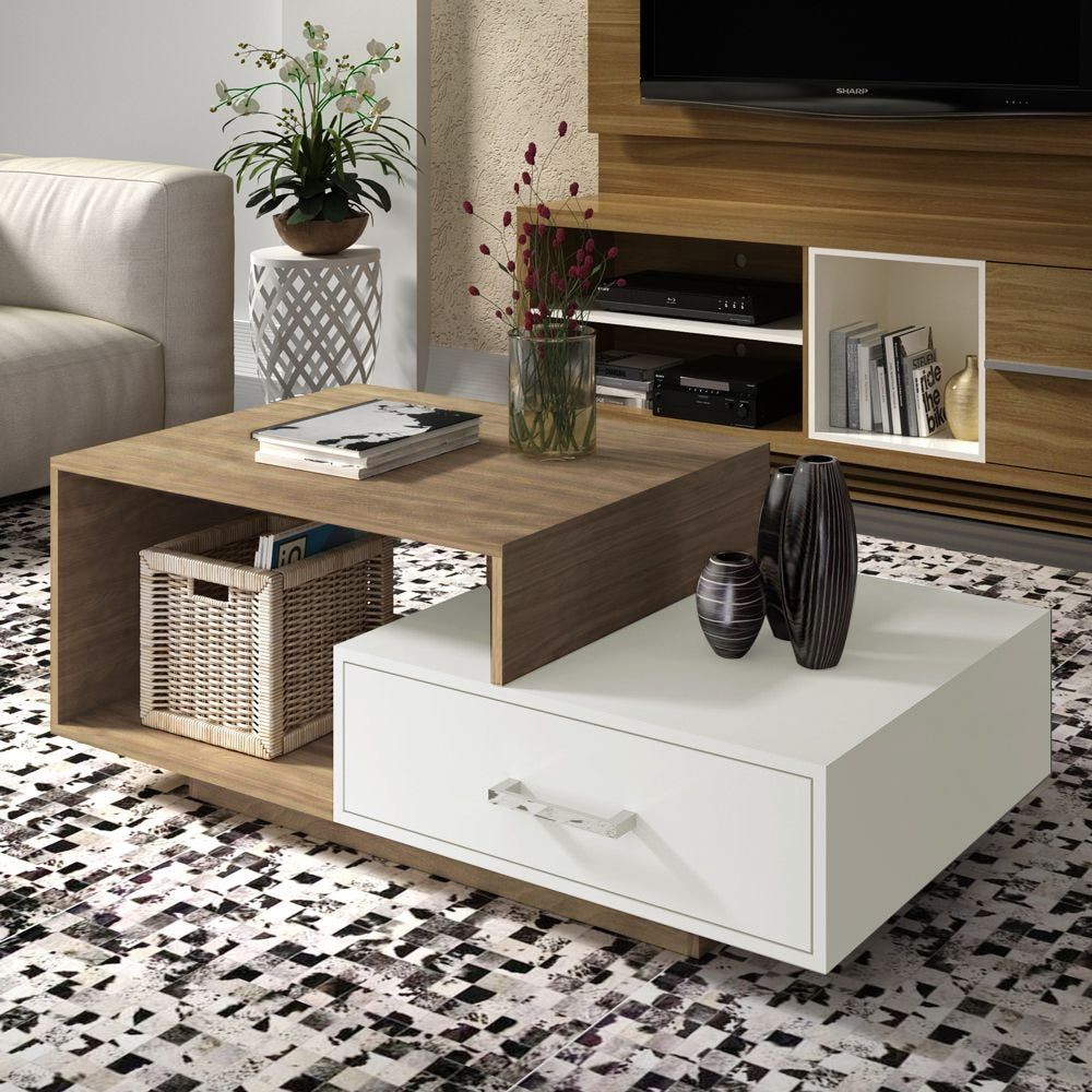 Xavier Coffee Table – Almond / Off White Within Off White Wood Coffee Tables (View 13 of 15)